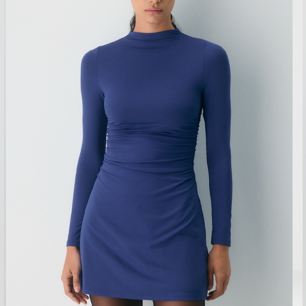 Mini Dress Blue Long Sleeve